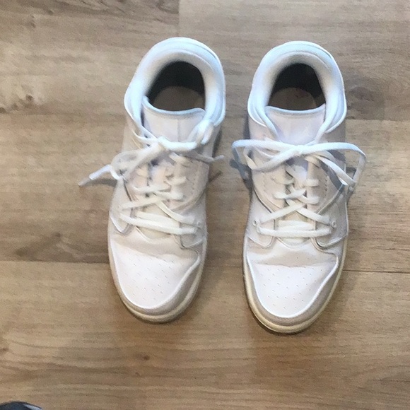 Air Jordan 1 flight 2 white sneakers size 7 youth wide 654952-100 used good cond - Picture 2 of 7